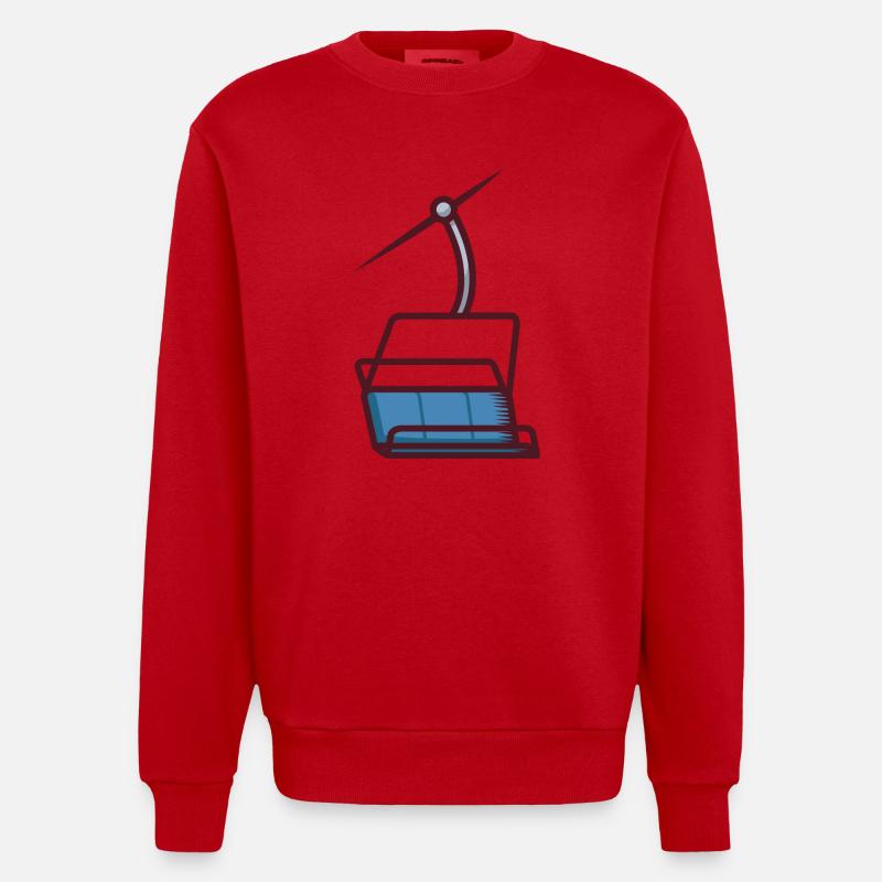 Abstrakte Illustration einer Seilbahn - Heavyweight Oversized Organic Crew Neck Made in EU - Rot