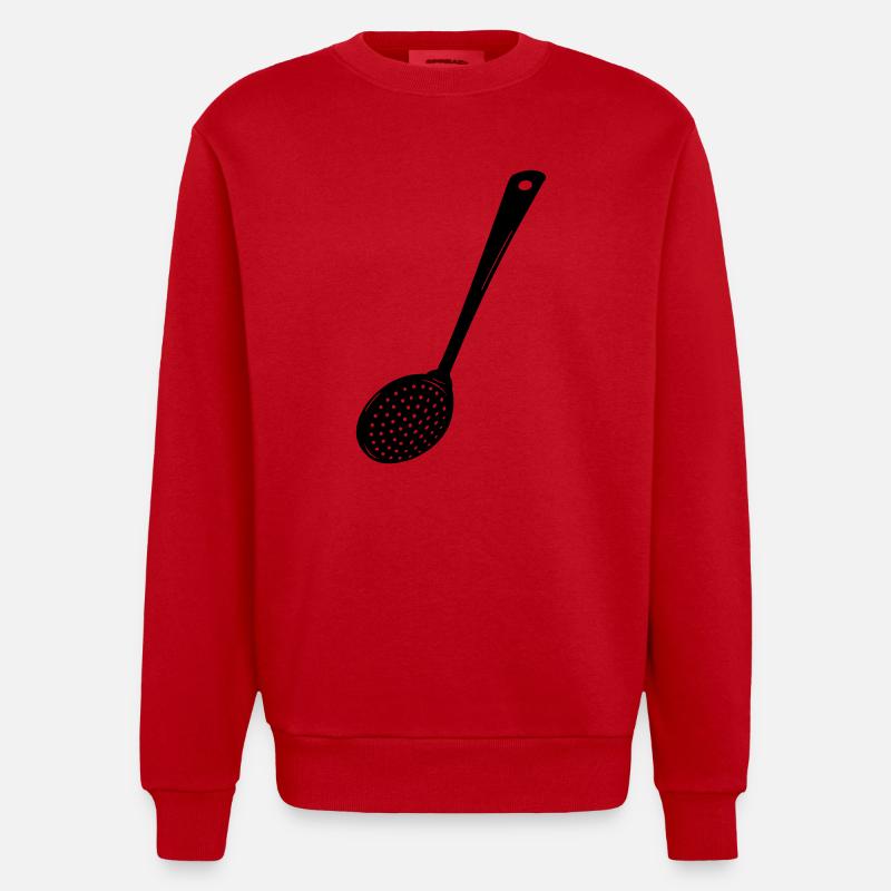 Transparentes Schlitzbild - Heavyweight Oversized Organic Crew Neck Made in EU - Rot
