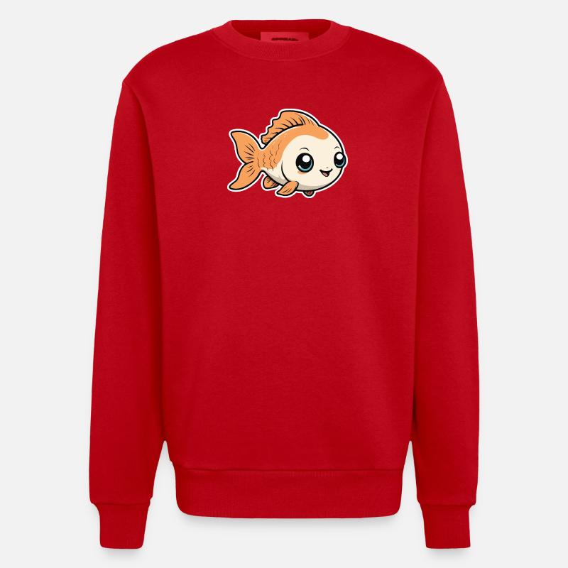 Petit Mignon Bébé Poisson Poisson - Sweat bio épais oversize fabriqué en UE - rouge