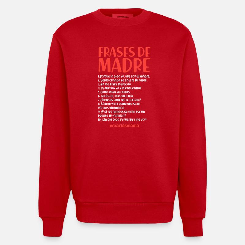 Citations de la mère (sombre) - Sweat bio épais oversize fabriqué en UE - rouge