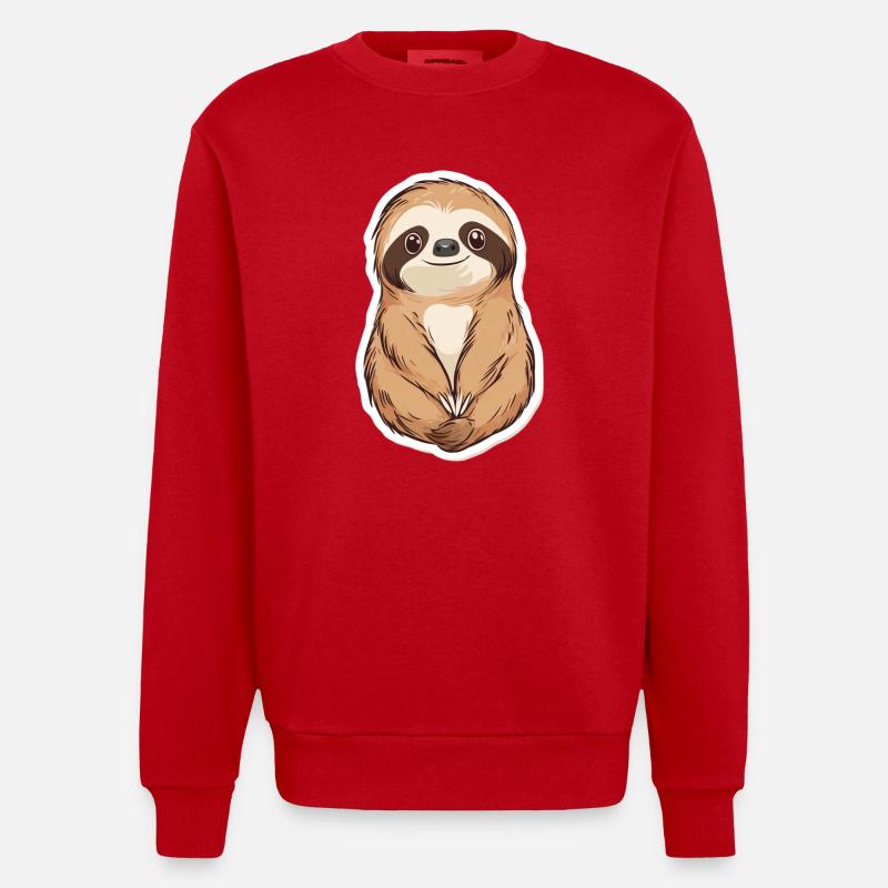 Faultier - Heavyweight Oversized Organic Crew Neck Made in EU - Rot