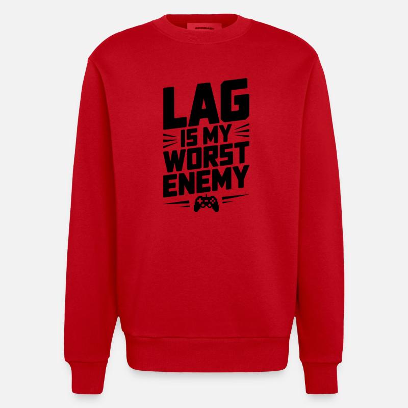 Le décalage est mon pire ennemi - Sweat bio épais oversize fabriqué en UE - rouge