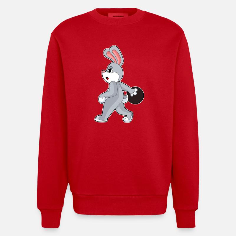 Bunny Bowling Boule de bowling - Sweat bio épais oversize fabriqué en UE - rouge
