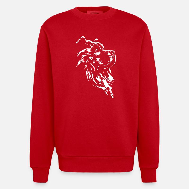 Chow Chow Silhouette Chien Wilsigns - Sweat bio épais oversize fabriqué en UE - rouge