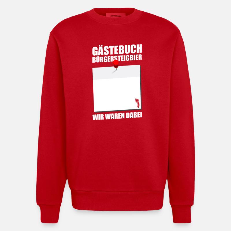 Gästebuch Bürgersteigbier Ortskontrollfahrt OKF - Heavyweight Oversized Organic Crew Neck Made in EU - Rot