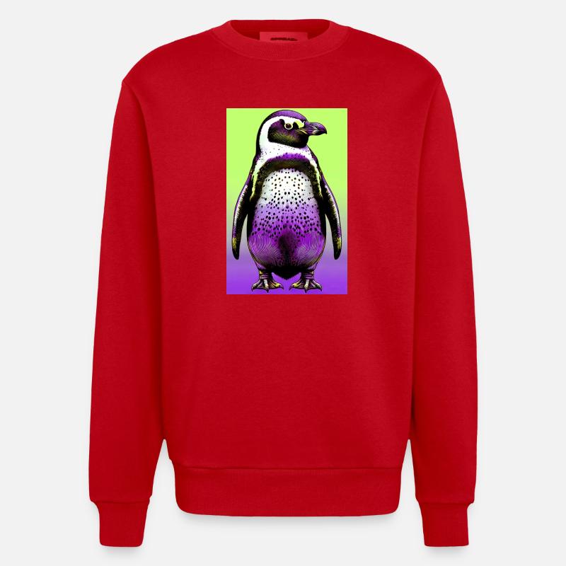Pinguin - Heavyweight Oversized Organic Crew Neck Made in EU - Rot