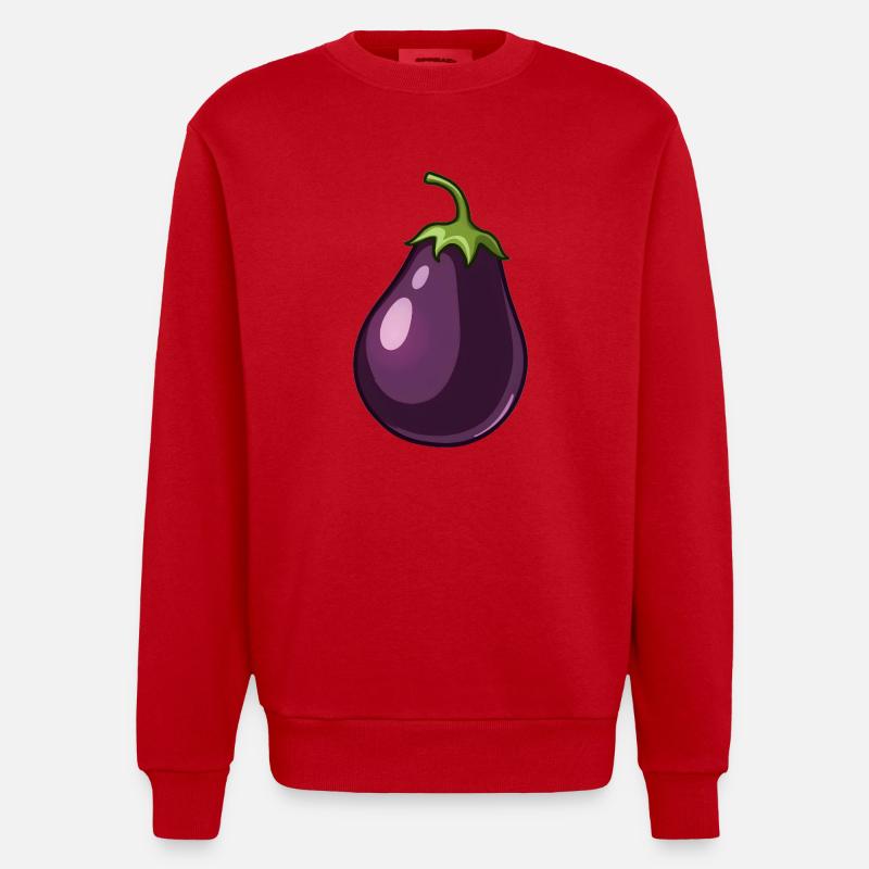 aubergine - Sweat bio épais oversize fabriqué en UE - rouge