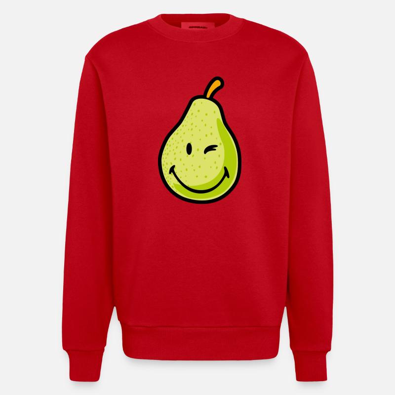 Smiley Pear - Sweat bio épais oversize fabriqué en UE - rouge