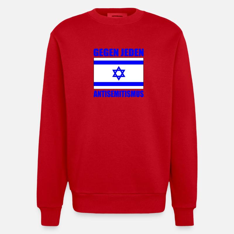 Gegen jeden antisemitismus - Heavyweight Oversized Organic Crew Neck Made in EU - Rot