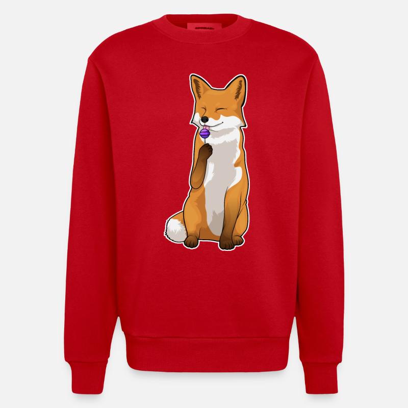 Fuchs Lutscher - Heavyweight Oversized Organic Crew Neck Made in EU - Rot