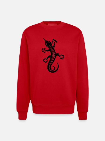 Echse, Eidechse - Heavyweight Oversized Organic Crew Neck Made in EU - Rot