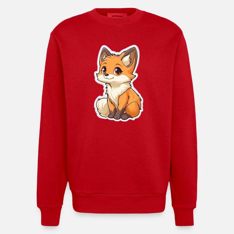 Fuchs - Heavyweight Oversized Organic Crew Neck Made in EU - Rot