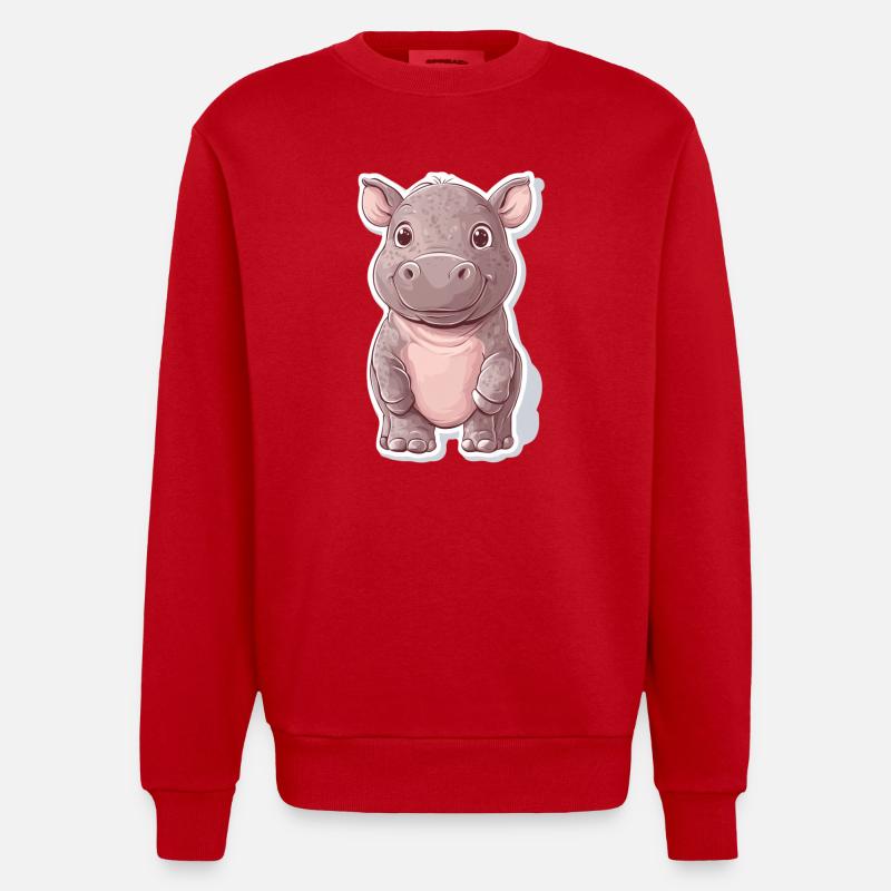 Nilpferd - Heavyweight Oversized Organic Crew Neck Made in EU - Rot