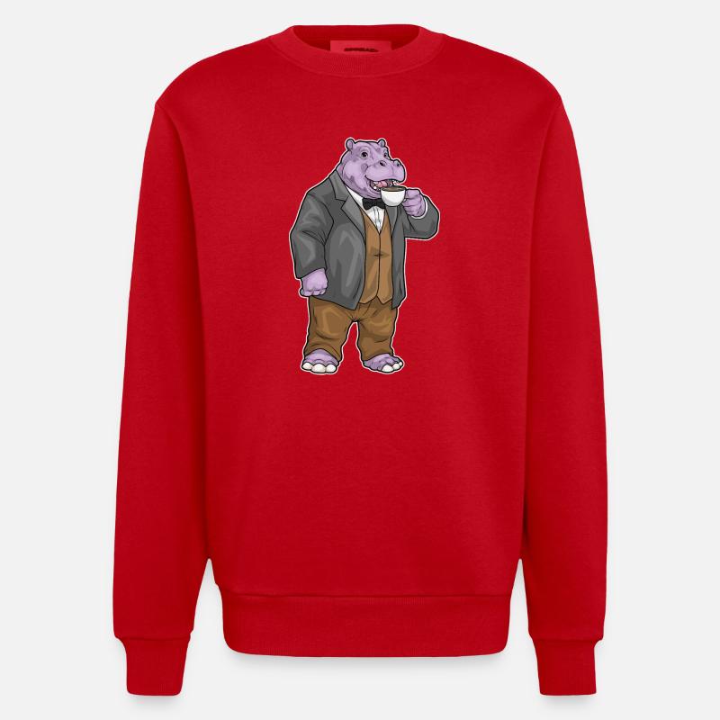 Tasse à café Hippo - Sweat bio épais oversize fabriqué en UE - rouge