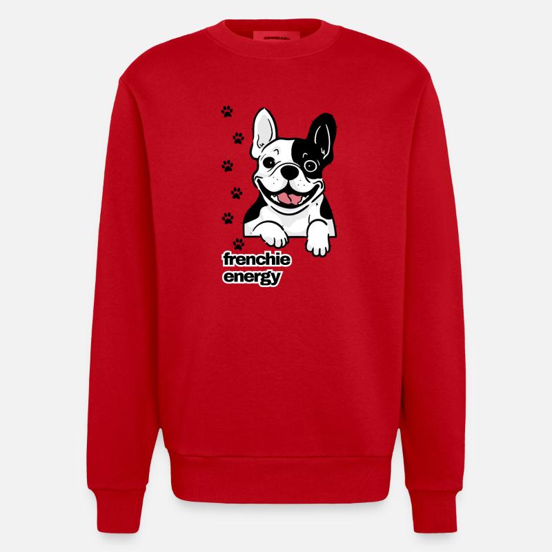 Frenchie Energy - Sweat bio épais oversize fabriqué en UE - rouge