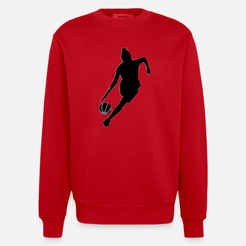 basketteuse - Sweat bio épais oversize fabriqué en UE - rouge