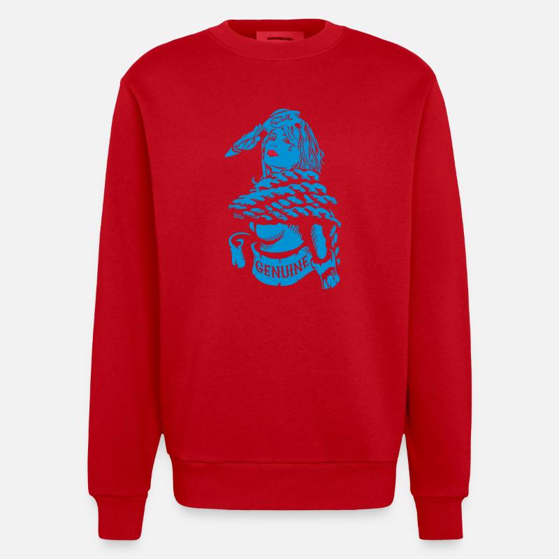 Fille de marin véritable - Sweat bio épais oversize fabriqué en UE - rouge