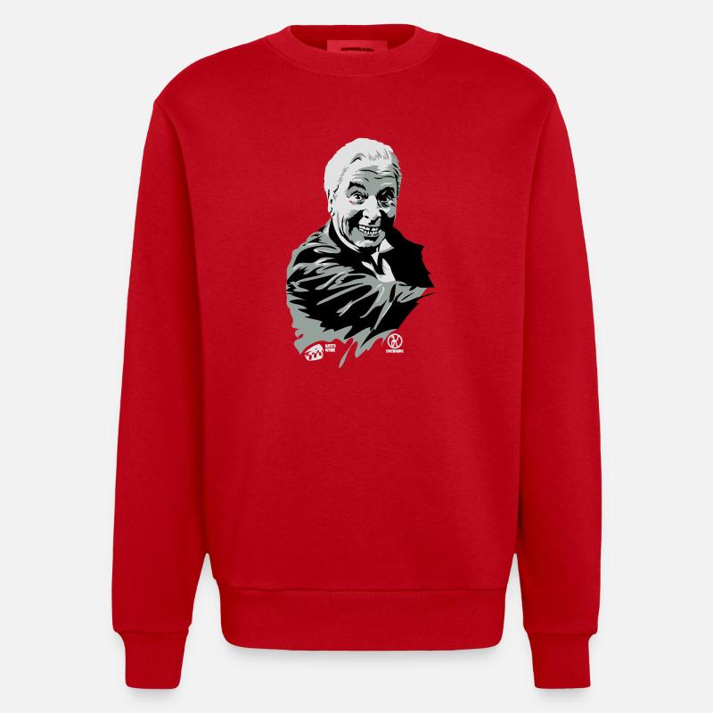 Dinner for one - Heavyweight Oversized Organic Crew Neck Made in EU - red