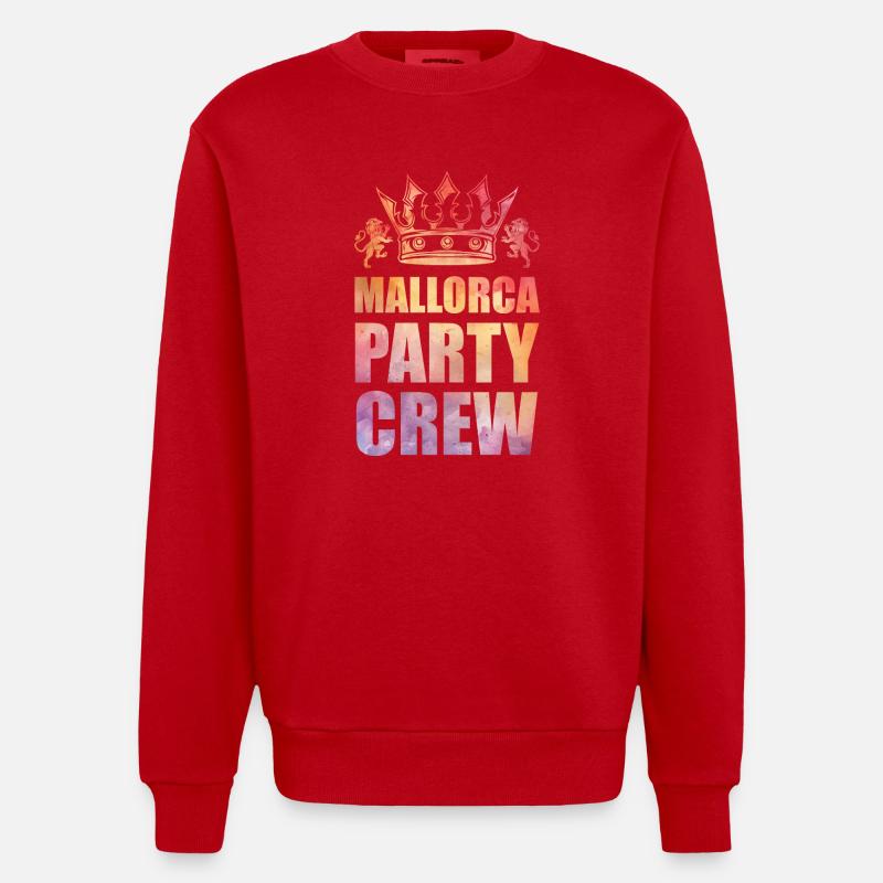 Mallorca Party Crew Spruch - Heavyweight Oversized Organic Crew Neck Made in EU - Rot