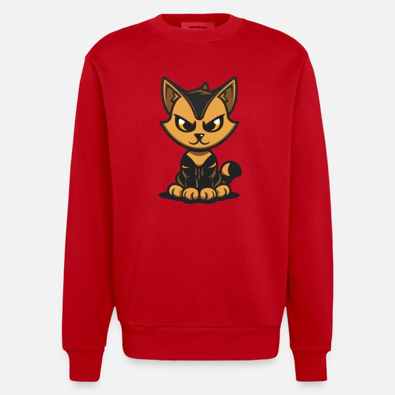 chat - Sweat bio épais oversize fabriqué en UE - rouge