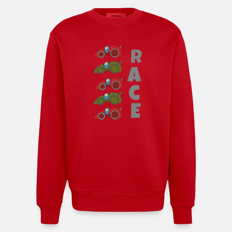 Course de voitures - Sweat bio épais oversize fabriqué en UE - rouge