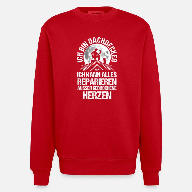 Maître Couvreur Couvreur - Sweat bio épais oversize fabriqué en UE - rouge