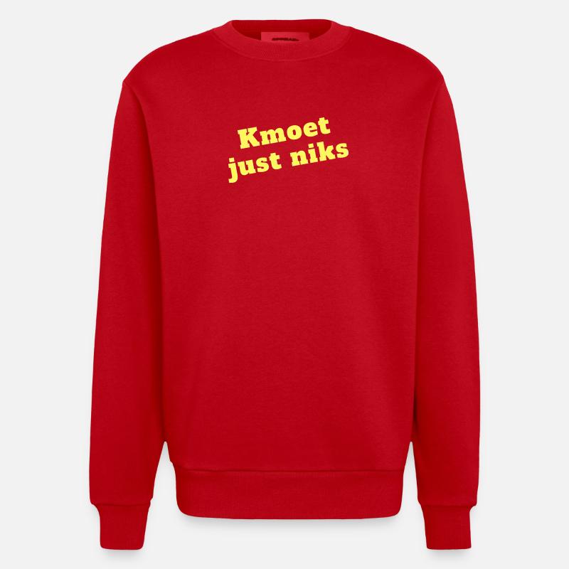 Kmoet just nothing, Antwerp dialect Shirts - Heavyweight Oversized Organic Crew Neck Made in EU - red