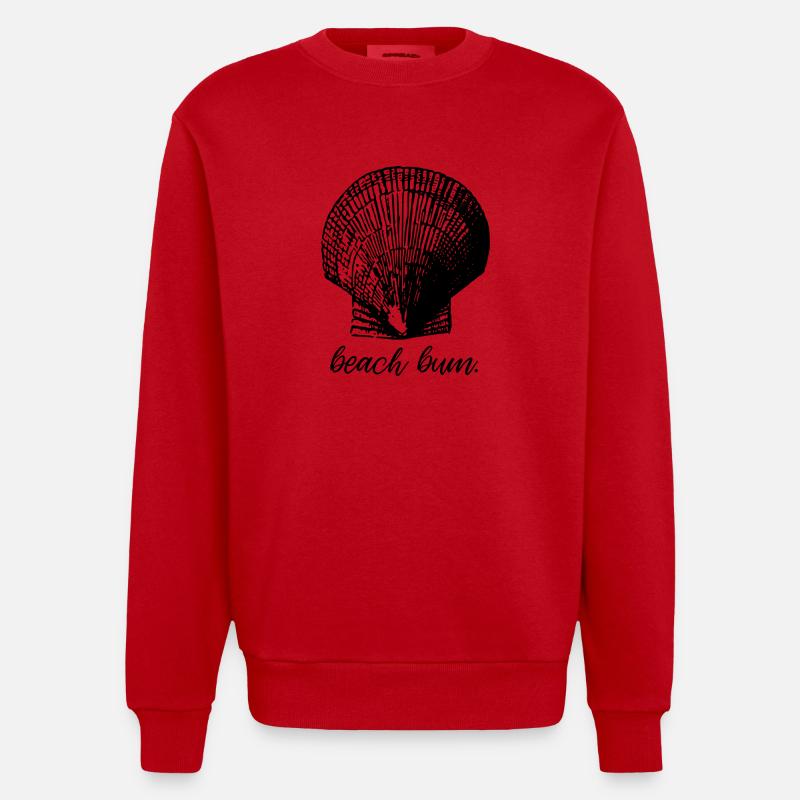 Plage Bum Shell - Mermaid - Sweat bio épais oversize fabriqué en UE - rouge