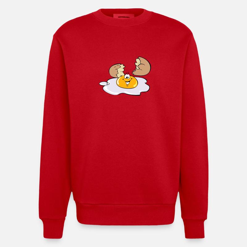 Egg Egg Fried - Sweat bio épais oversize fabriqué en UE - rouge