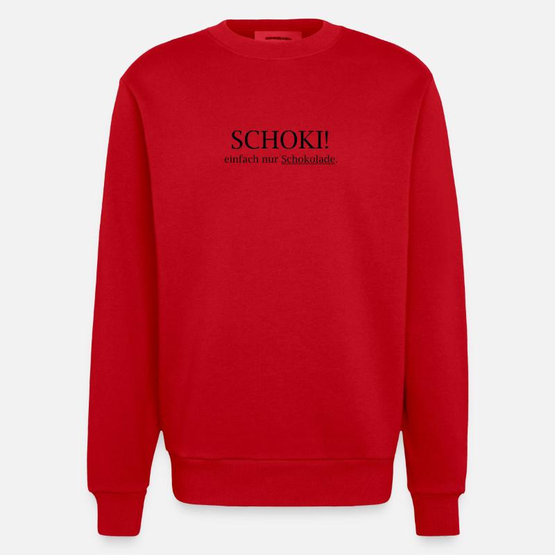 CHOCOLAT ! Juste du chocolat - Sweat bio épais oversize fabriqué en UE - rouge
