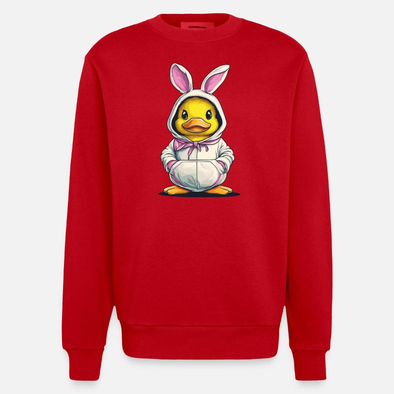 Canetons en costume de lapin - Sweat bio épais oversize fabriqué en UE - rouge