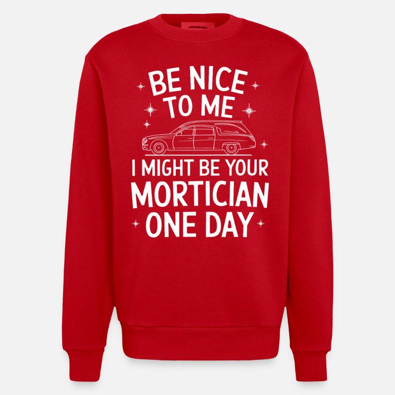 Bestatter Leichenwagen Leichenbestatter - Heavyweight Oversized Organic Crew Neck Made in EU - Rot