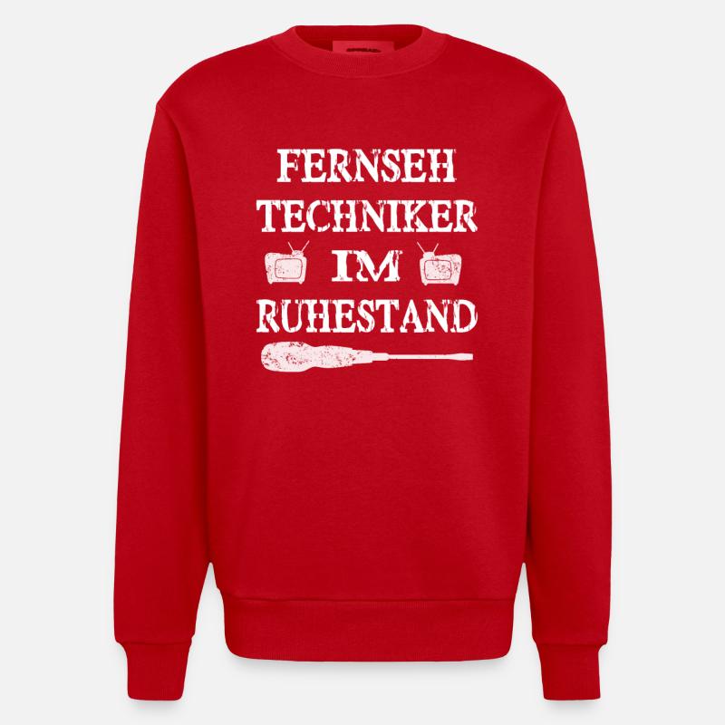 Fernsehtechniker - Heavyweight Oversized Organic Crew Neck Made in EU - Rot