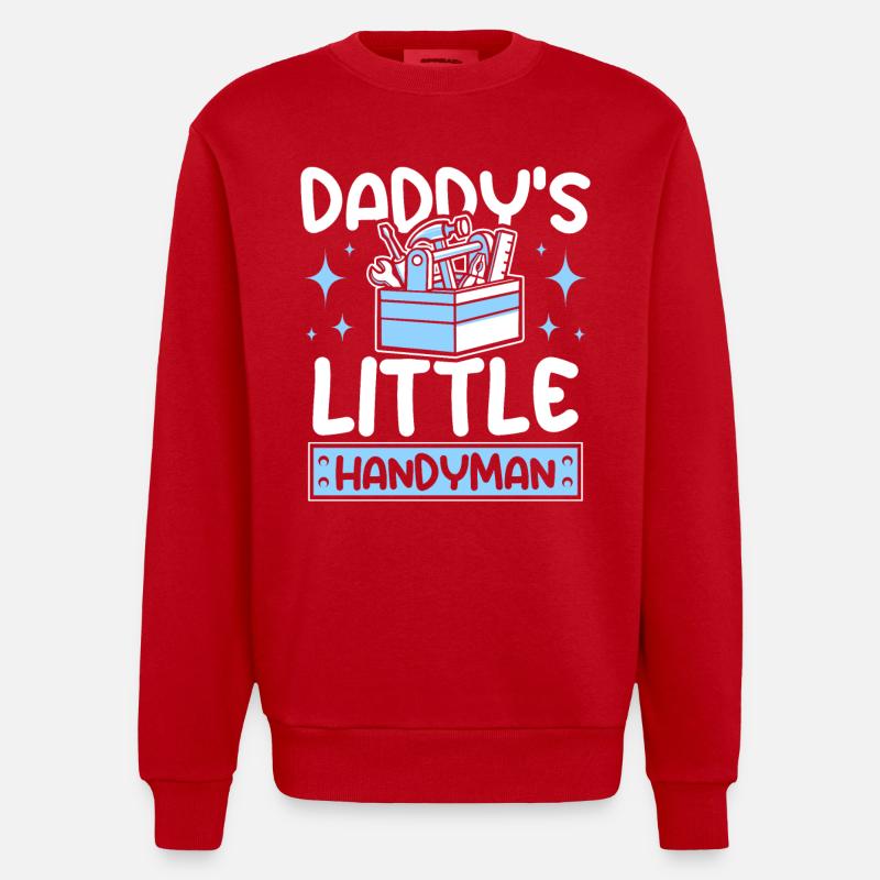 Le petit bricoleur de papa - Sweat bio épais oversize fabriqué en UE - rouge