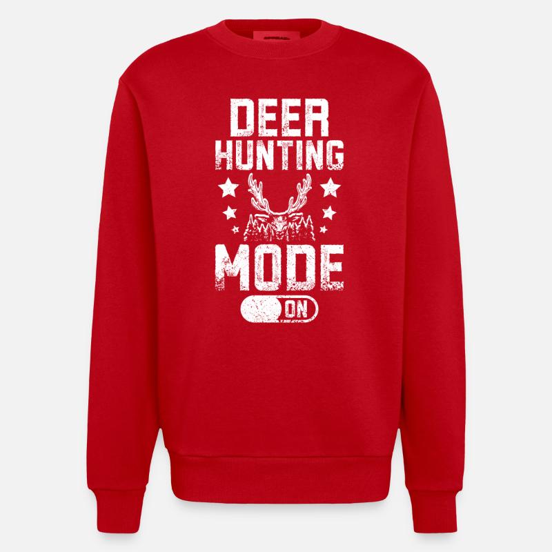 Mode chasse au cerf activé - Sweat bio épais oversize fabriqué en UE - rouge