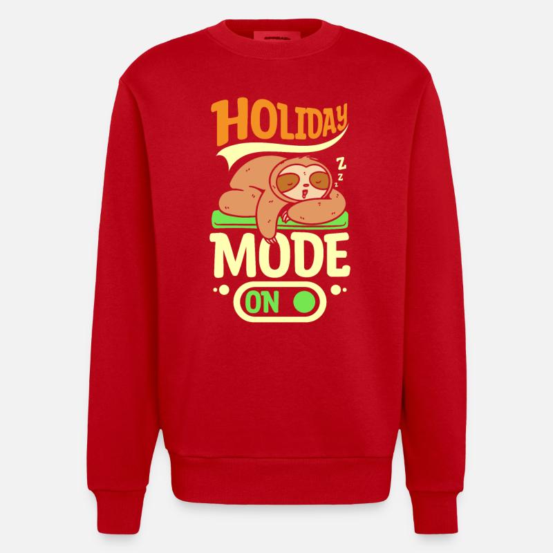 Mode vacances paresseux activé - Sweat bio épais oversize fabriqué en UE - rouge