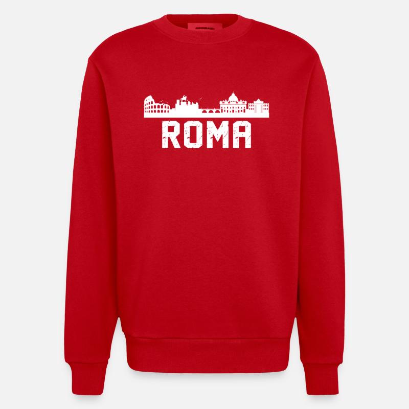 Horizon de Rome - Sweat bio épais oversize fabriqué en UE - rouge
