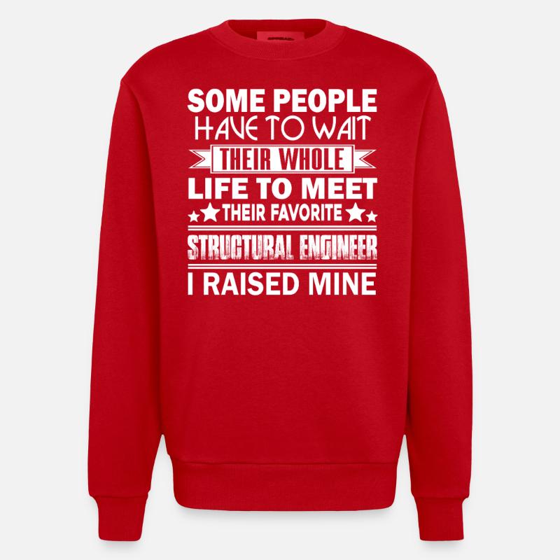 Proud Structural Engineer Mama - Heavyweight Oversized Organic Crew Neck Made in EU - red