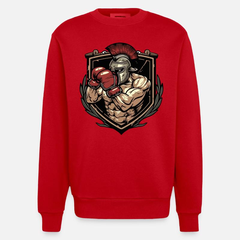Spartan Boxer MMA Logo - Sweat bio épais oversize fabriqué en UE - rouge