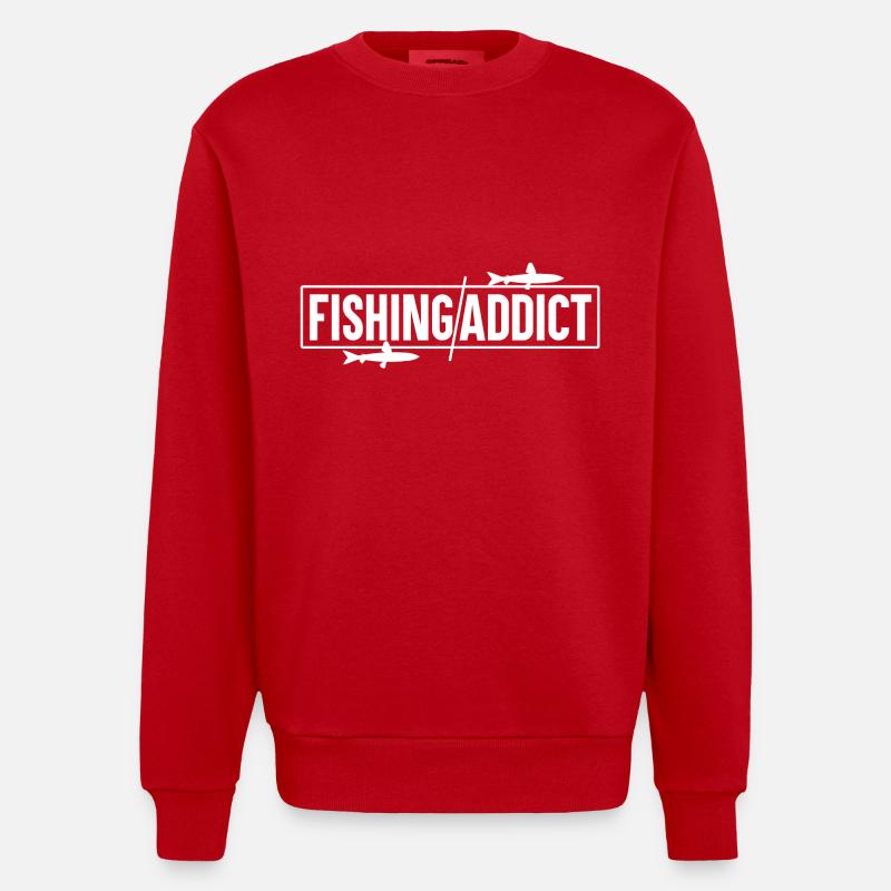 Pêche Addict - Pêche - Sweat bio épais oversize fabriqué en UE - rouge