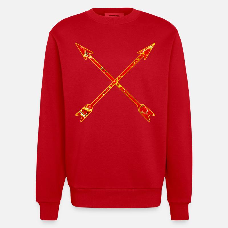 flèches croisées e 232 - Sweat bio épais oversize fabriqué en UE - rouge
