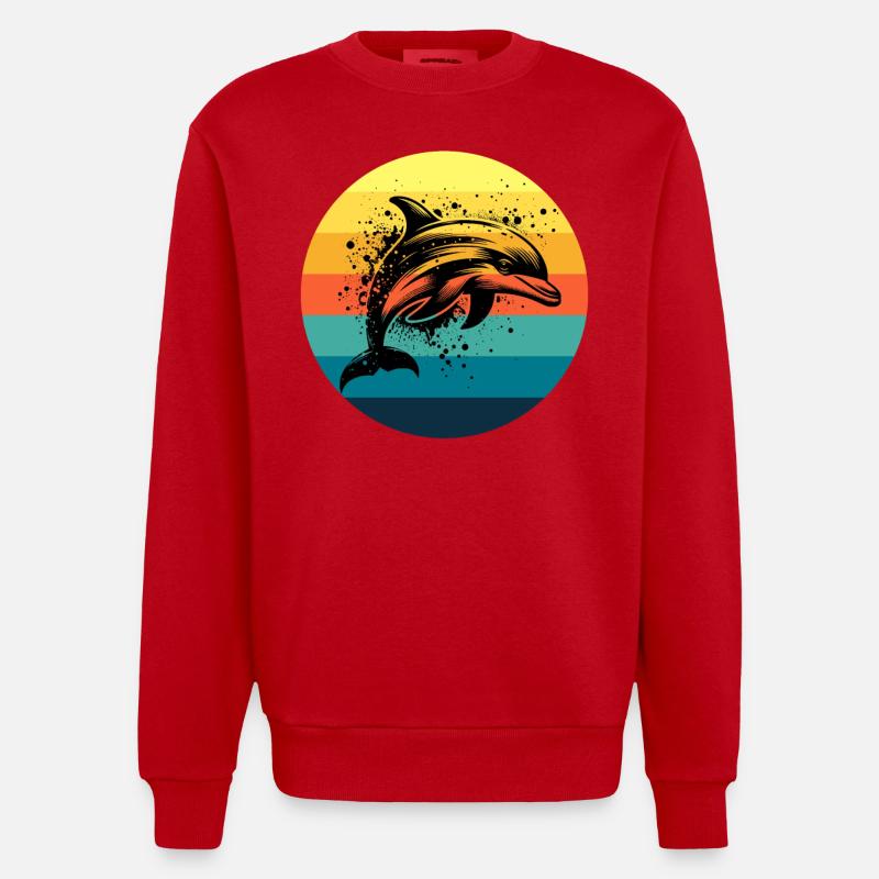 Delfin - Heavyweight Oversized Organic Crew Neck Made in EU - Rot