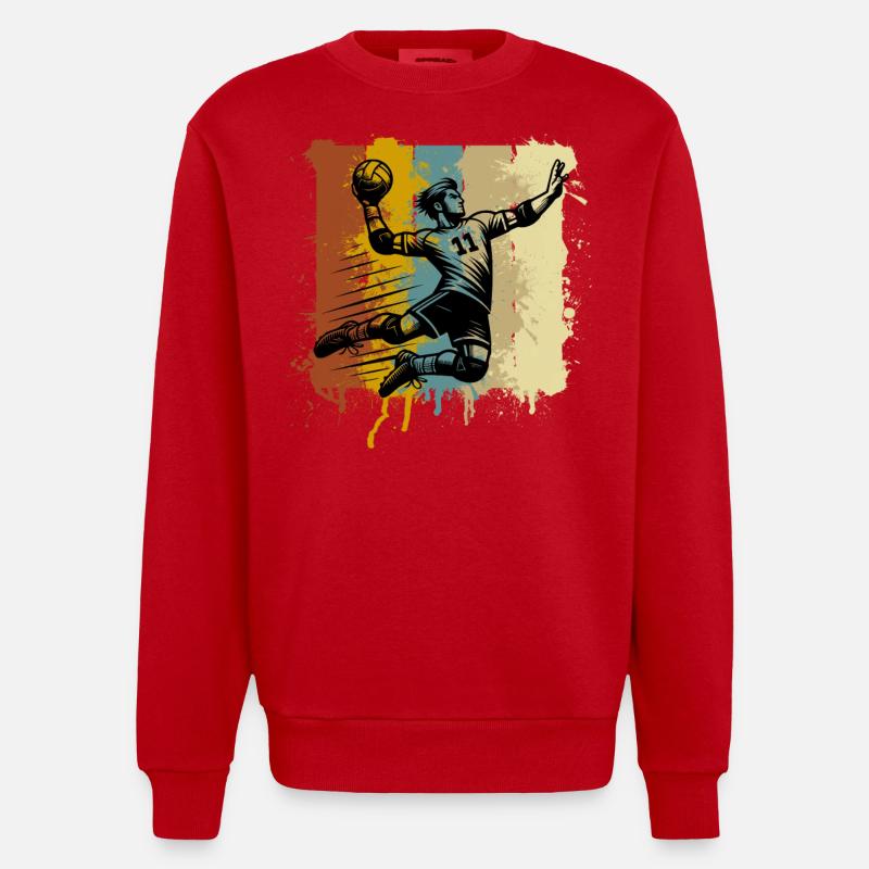 Handball Joueurs de handball - Sweat bio épais oversize fabriqué en UE - rouge