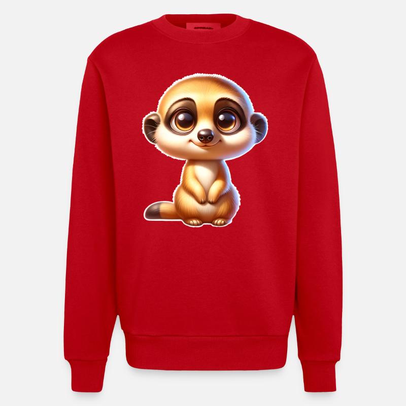Erdmännchen - Heavyweight Oversized Organic Crew Neck Made in EU - Rot