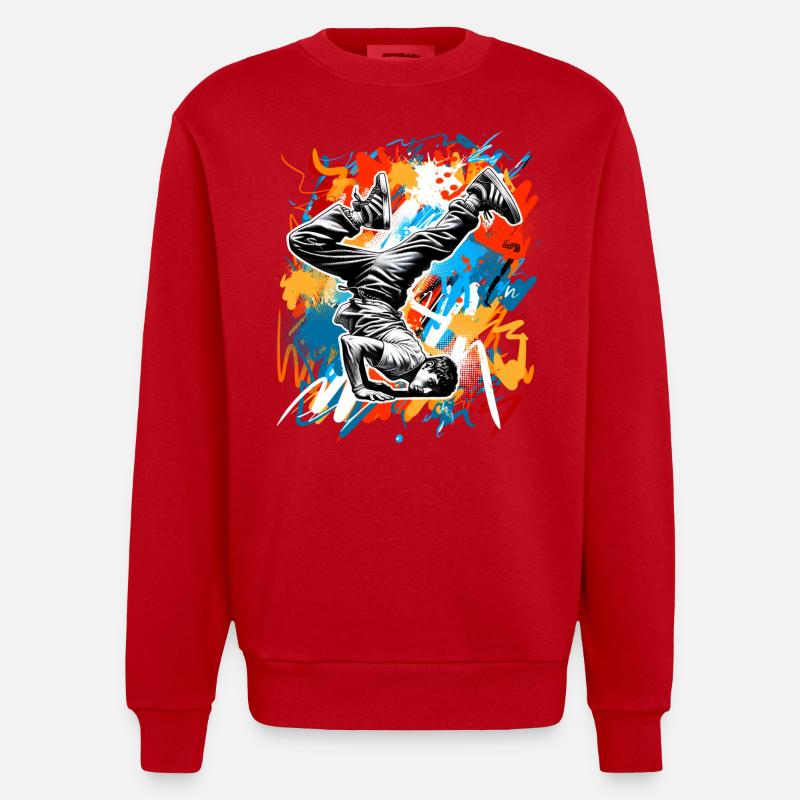 Breakdance - Sweat bio épais oversize fabriqué en UE - rouge