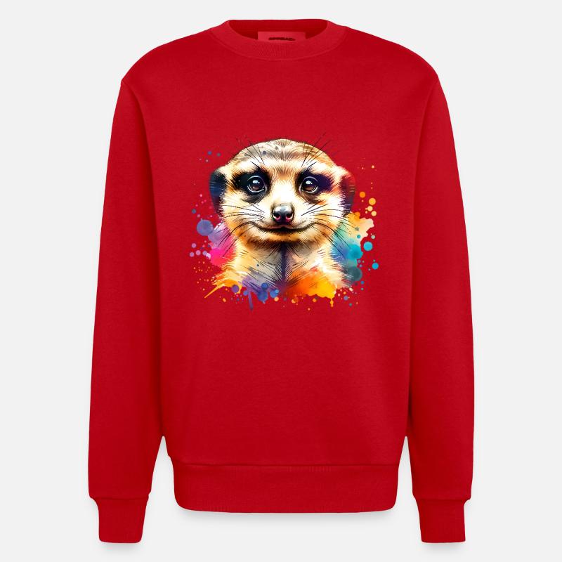 Erdmännchen - Heavyweight Oversized Organic Crew Neck Made in EU - Rot