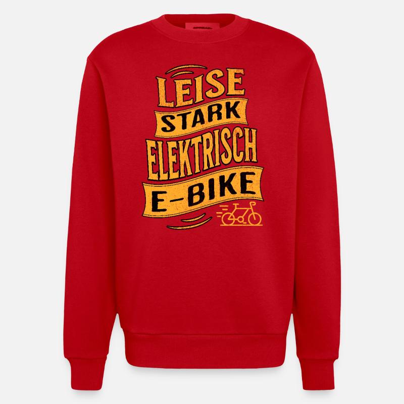 E-Bike E-Biker - Heavyweight Oversized Organic Crew Neck Made in EU - Rot