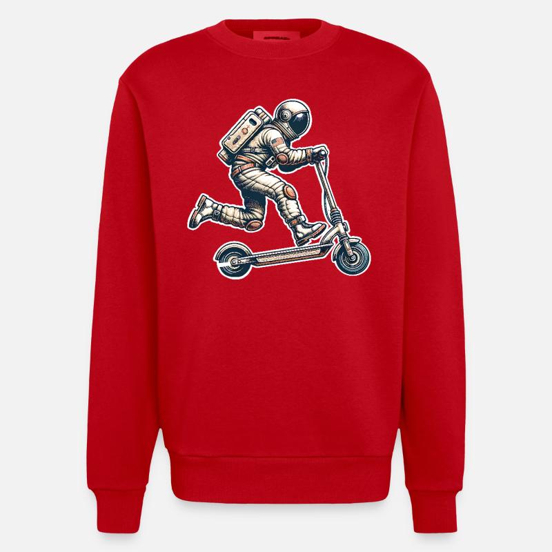 E-Scooter E-Roller Astronaut Scooter - Sweat bio épais oversize fabriqué en UE - rouge