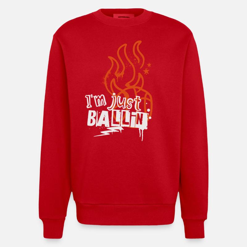 Basket-ball Joueurs de basket-ball - Sweat bio épais oversize fabriqué en UE - rouge