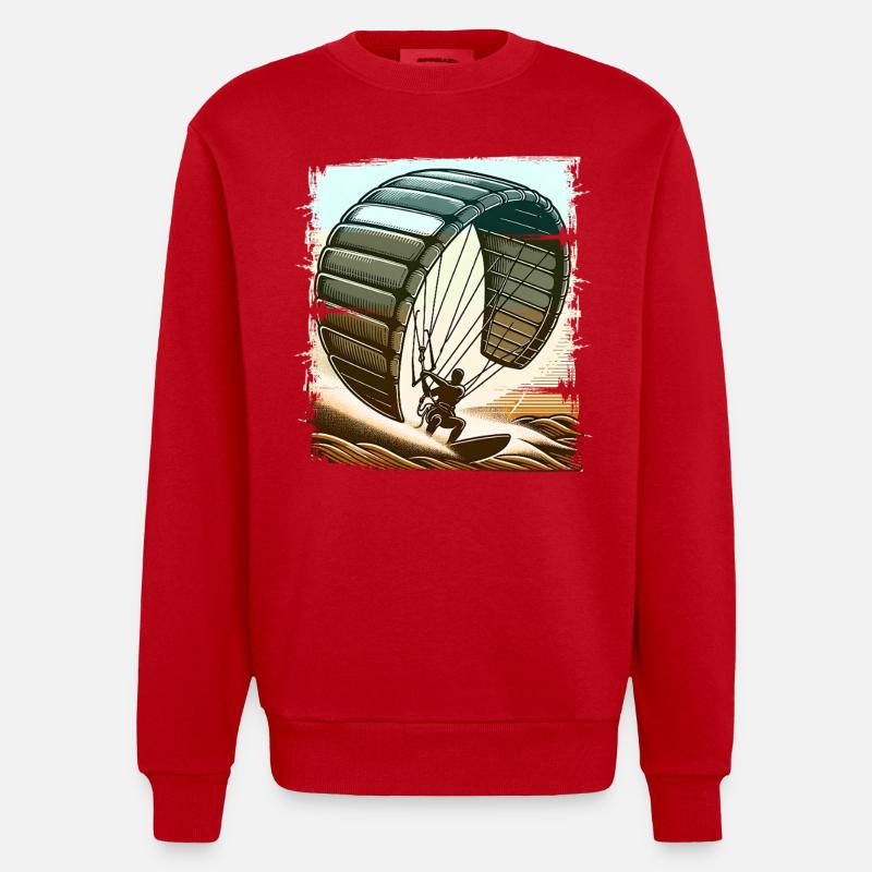 Kitesurf Kitesurfer Kiteboard - Sweat bio épais oversize fabriqué en UE - rouge